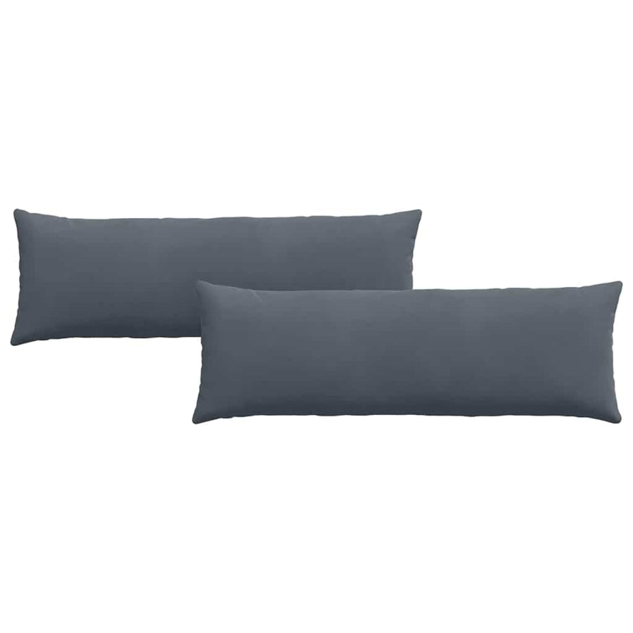 Sofa Kussens 2 pcs Donkergrijs 120 x 40 cm Katoen Stof