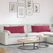 Sofakussens 2 stuks 120x40 cm wijnrood cordstof