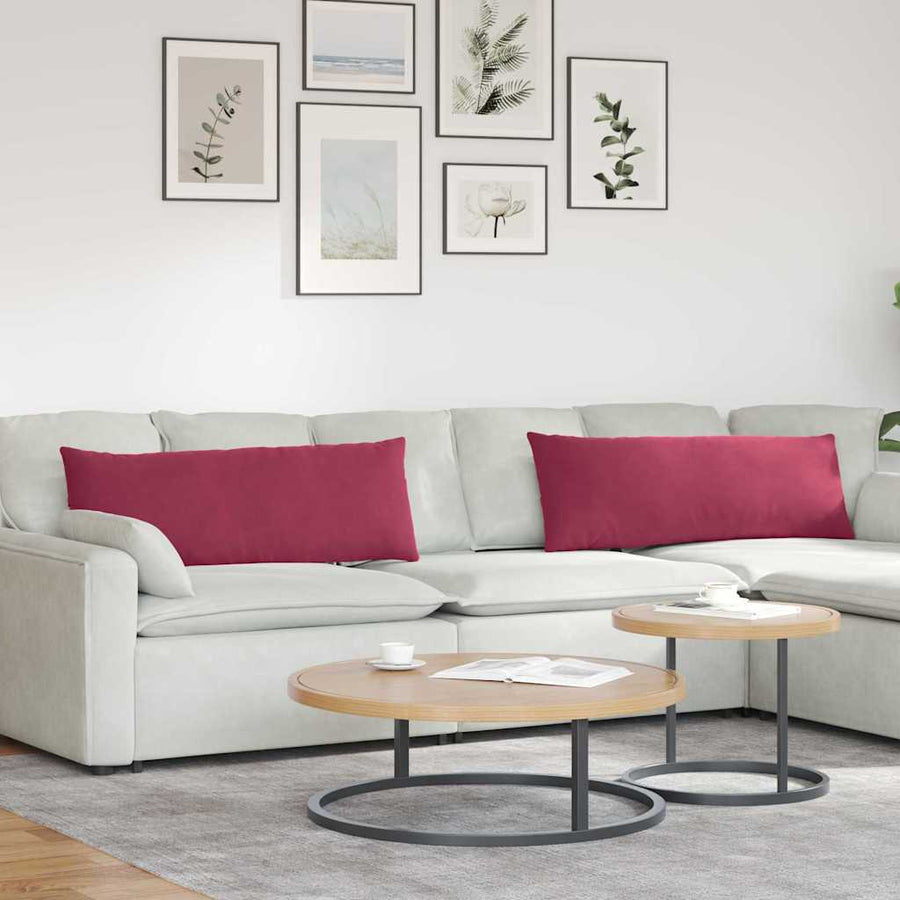 Sofa Kussens 2 pcs Wijnrood 120 x 40 cm Katoen Stof