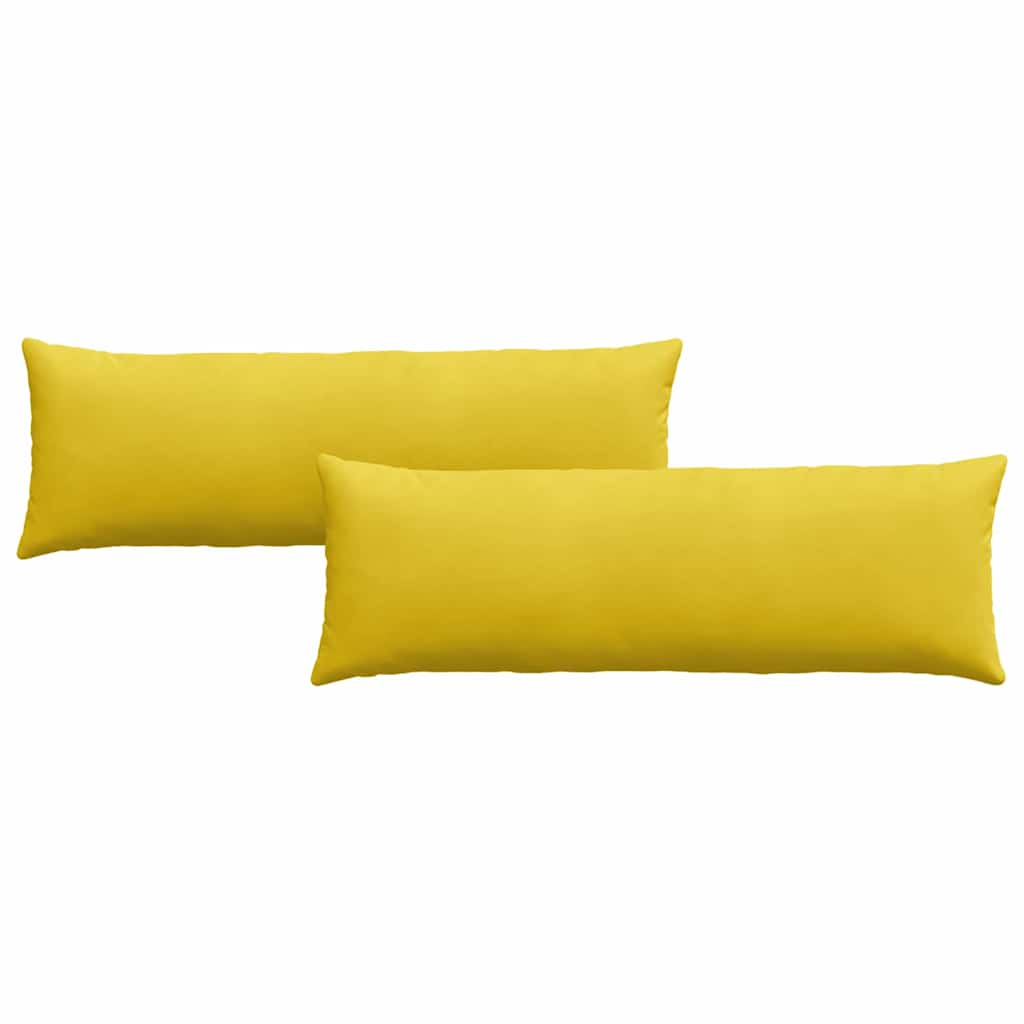 Sofa Kussens 2 pcs Geel 120 x 40 cm Katoen Stof