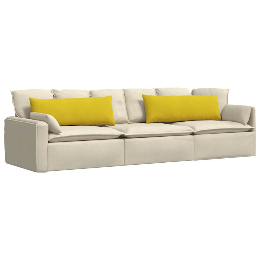 Sofa Kussens 2 pcs Geel 120 x 40 cm Katoen Stof