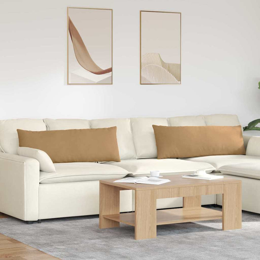 Sofa Kussens 2 pcs Bruin 120 x 40 cm Katoen Stof