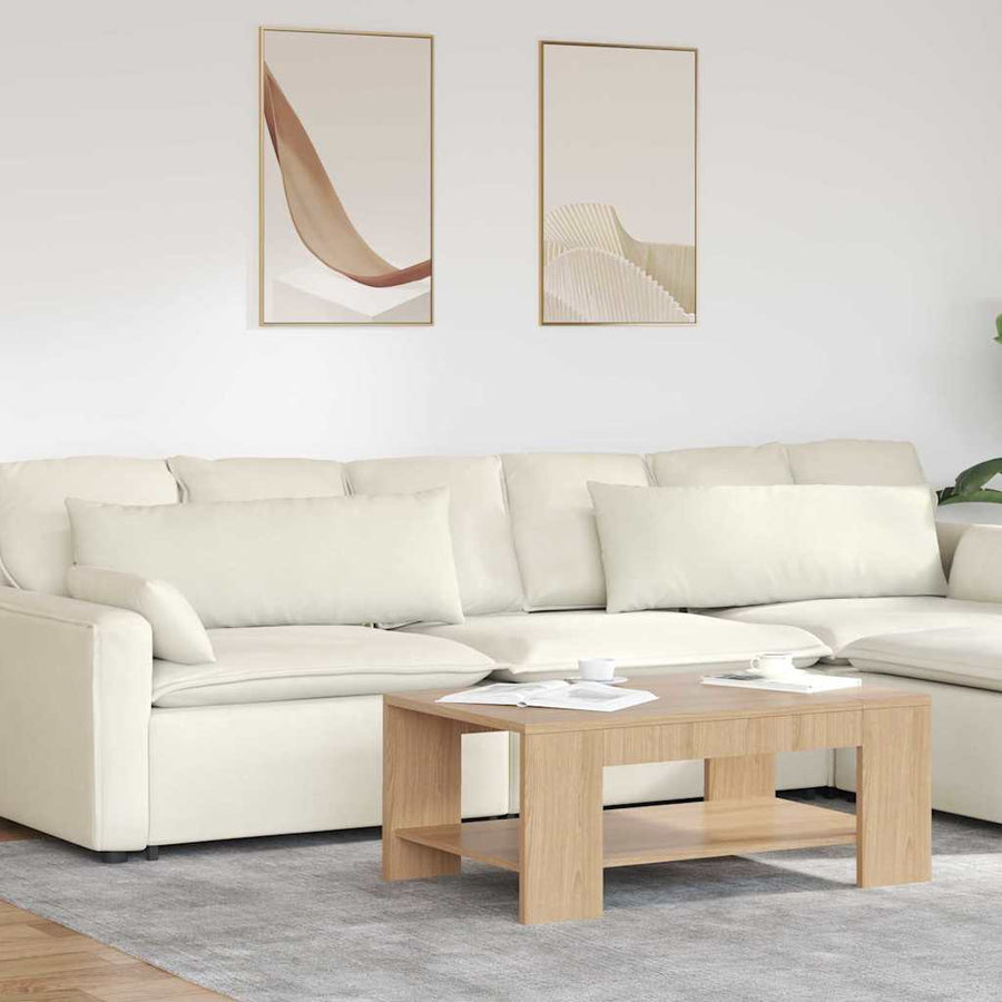 Sofa Kussens 2 pcs Crème 120 x 40 cm Katoen Stof