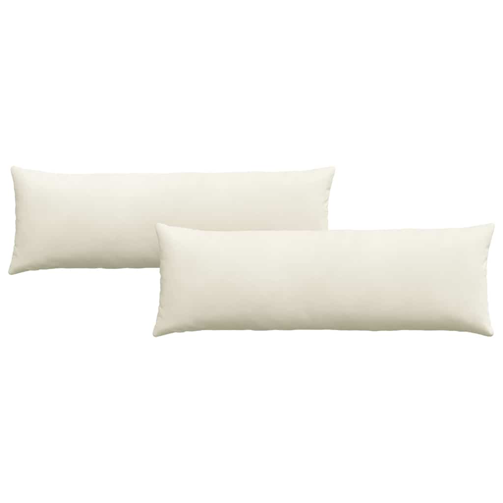 Sofa Kussens 2 pcs Crème 120 x 40 cm Katoen Stof