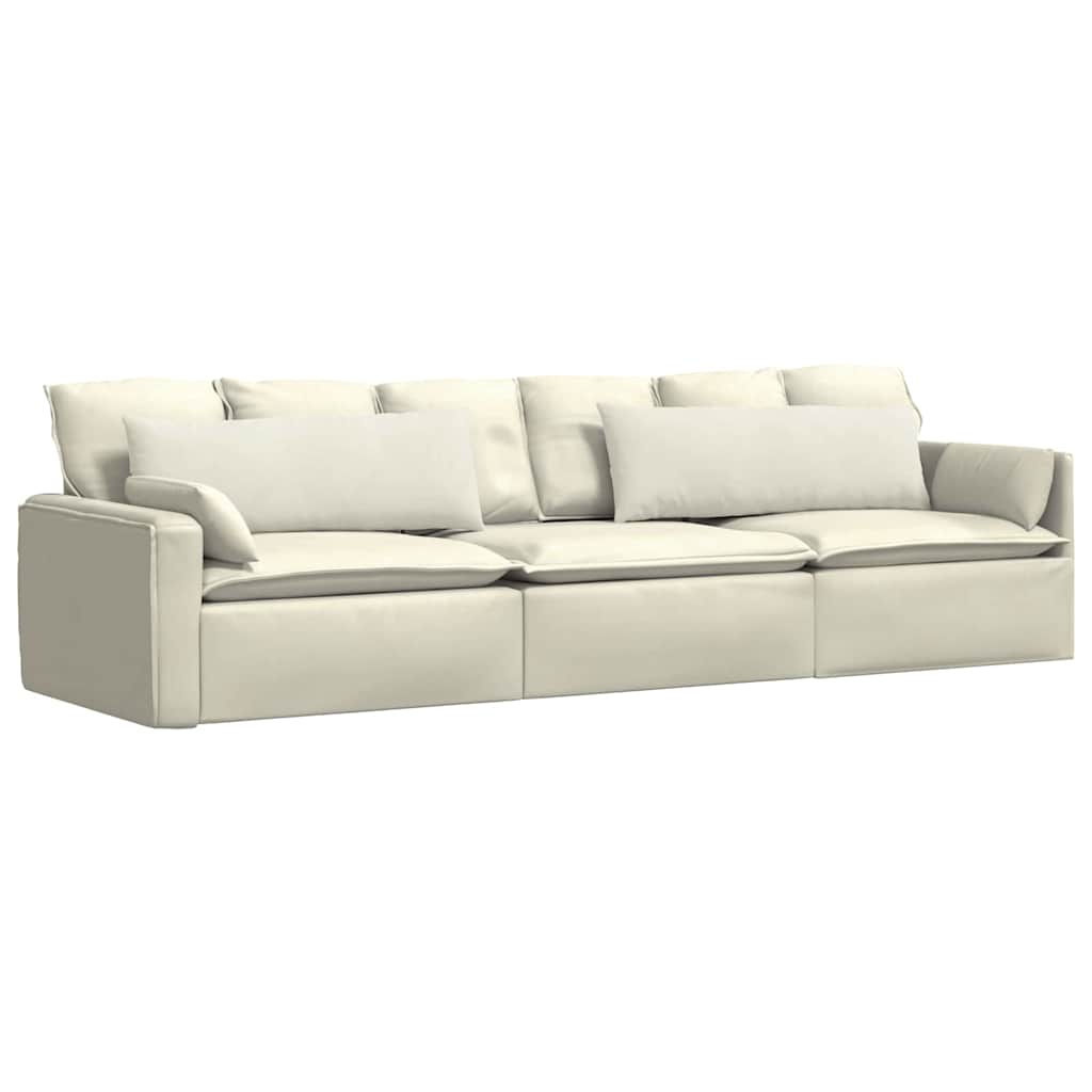 Sofa Kussens 2 pcs Crème 120 x 40 cm Katoen Stof