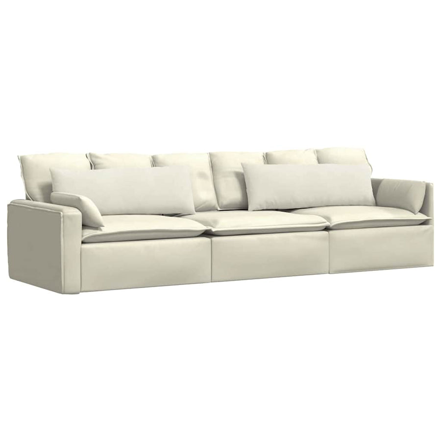 Sofa Kussens 2 pcs Crème 120 x 40 cm Katoen Stof