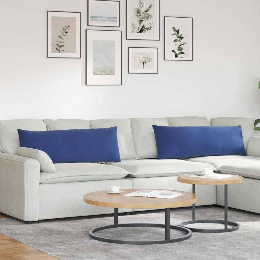 Sofa Kussens 2 pcs Politieblauw 120 x 40 cm Katoen Stof