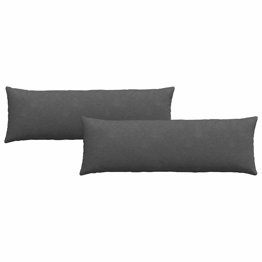 Sofa Kussens 2 pcs Donkergrijs 120 x 40 cm Katoen Stof