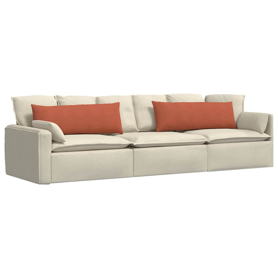 Sofa Kussens 2 pcs Rood-oranje 120 x 40 cm Katoen Stof