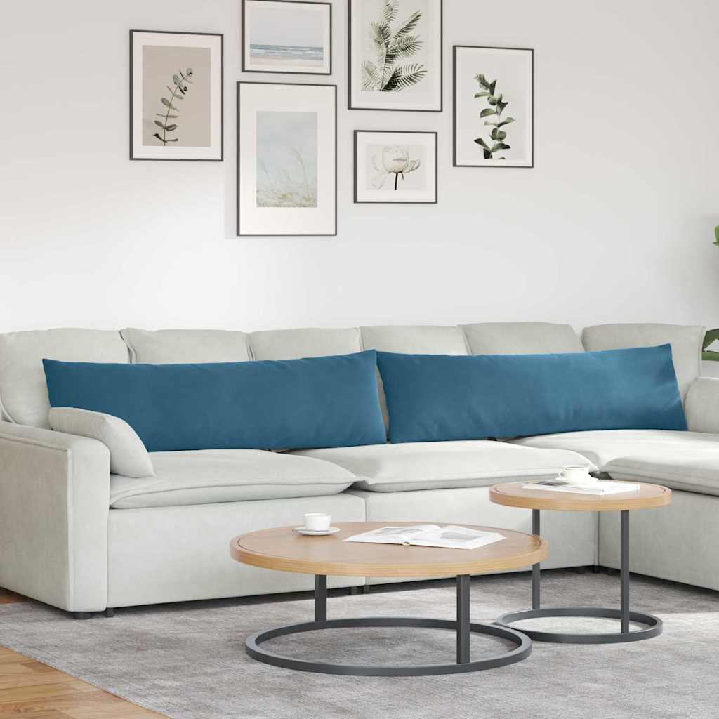 Sofa Kussens 2 pcs Blauw 145 x 40 cm Katoen Stof