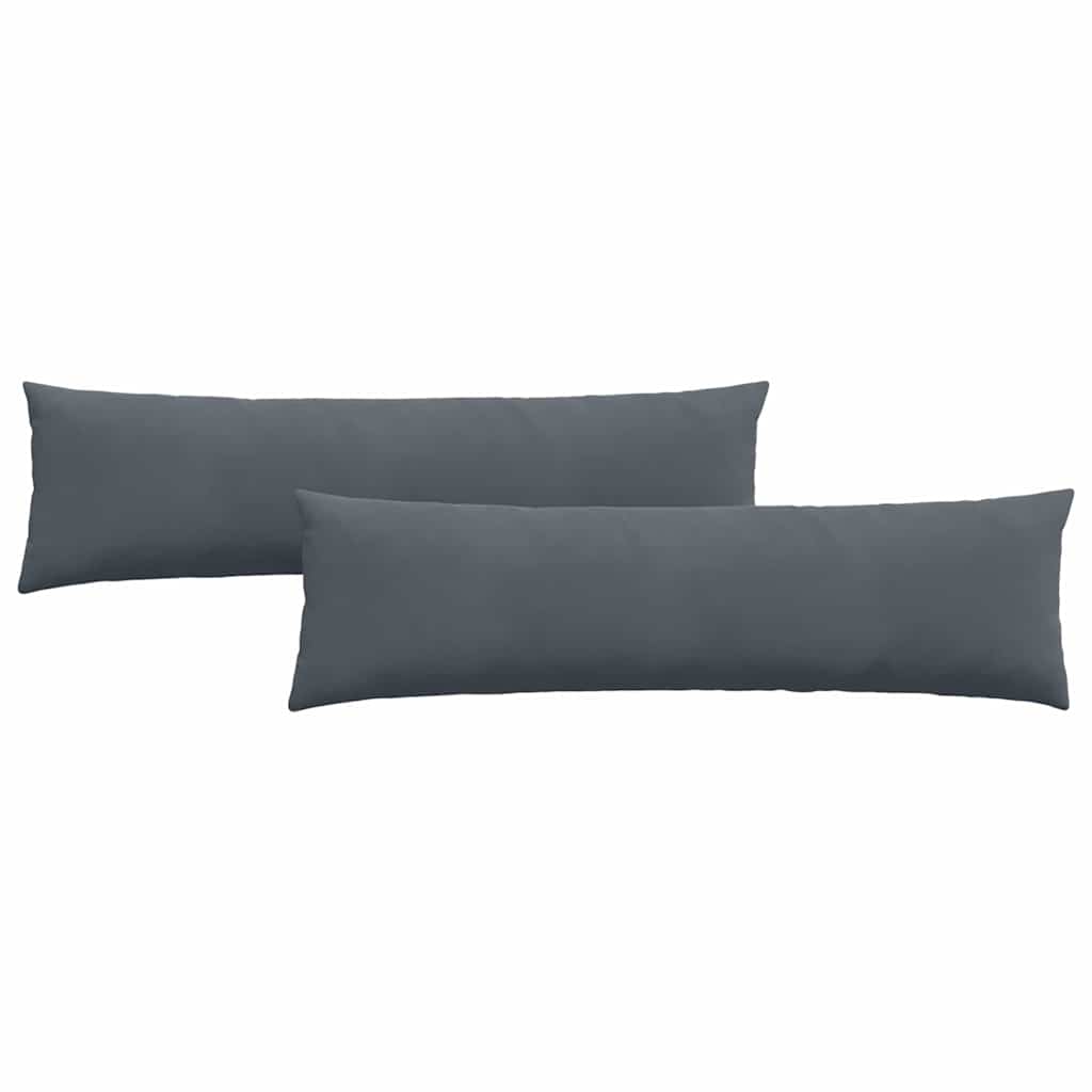 Sofa Kussens 2 pcs Donkergrijs 145 x 40 cm Katoen Stof