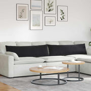 Sofakussens 2 stuks 145x40 cm zwart cordstof