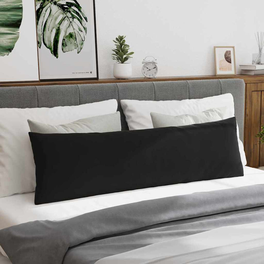 Sofa Kussens 2 pcs Zwart 145 x 40 cm Katoen Stof