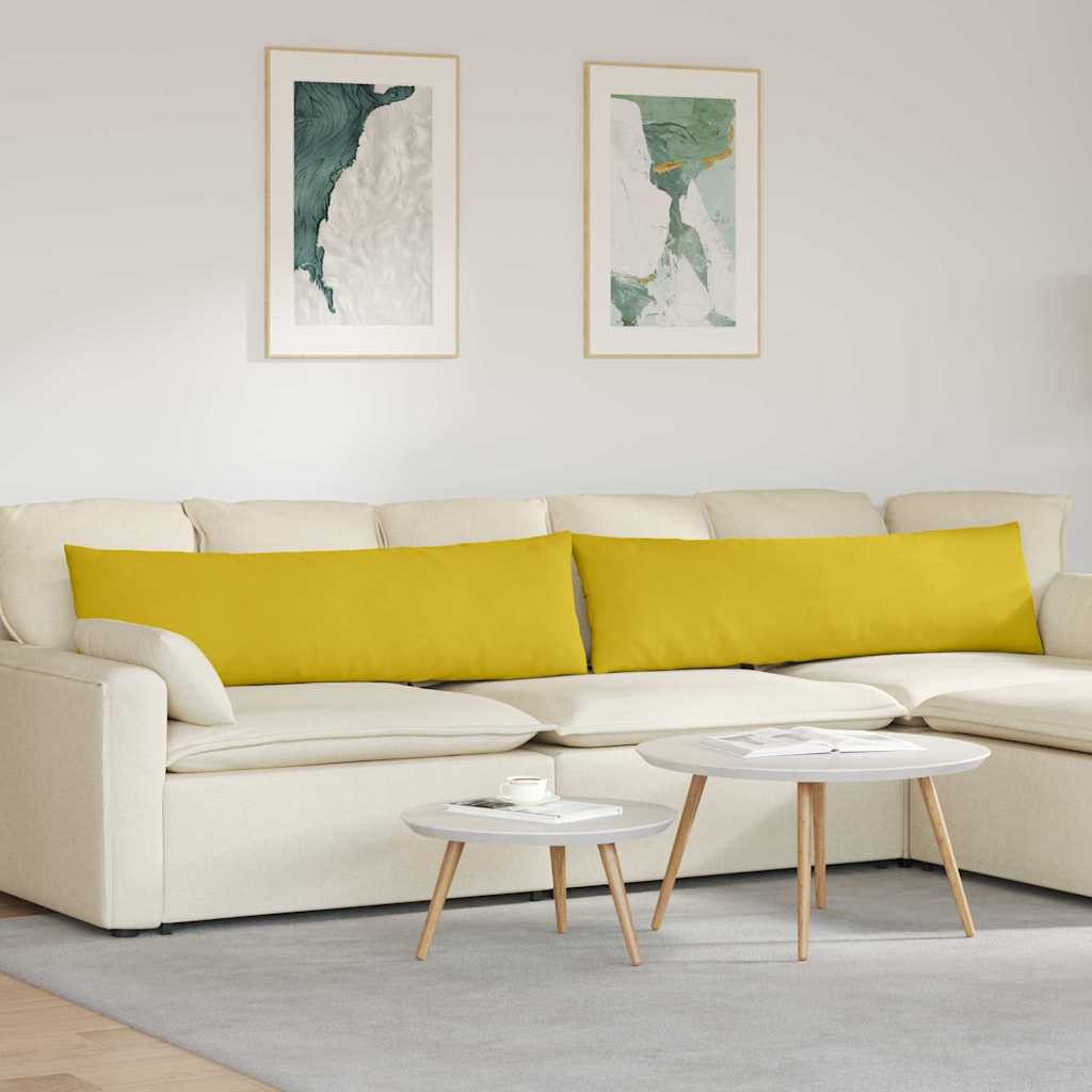 Sofa Kussens 2 pcs Geel 145 x 40 cm Katoen Stof