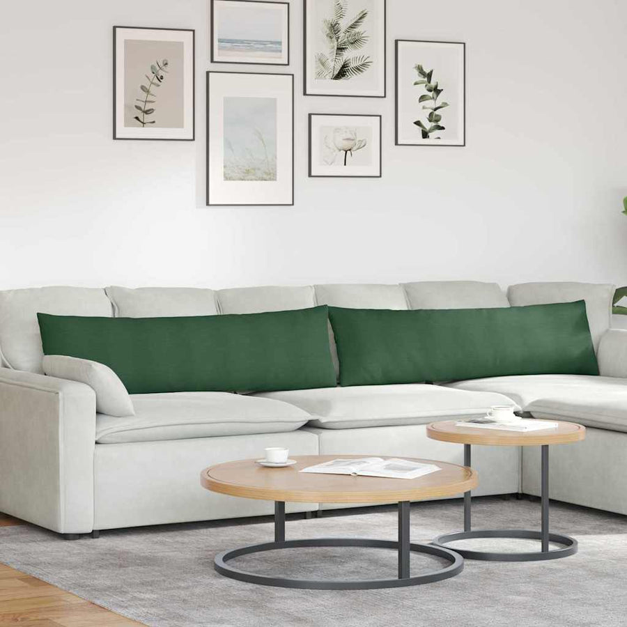 Sofa Kussens 2 pcs Donkergroen 145 x 40 cm Katoen Stof