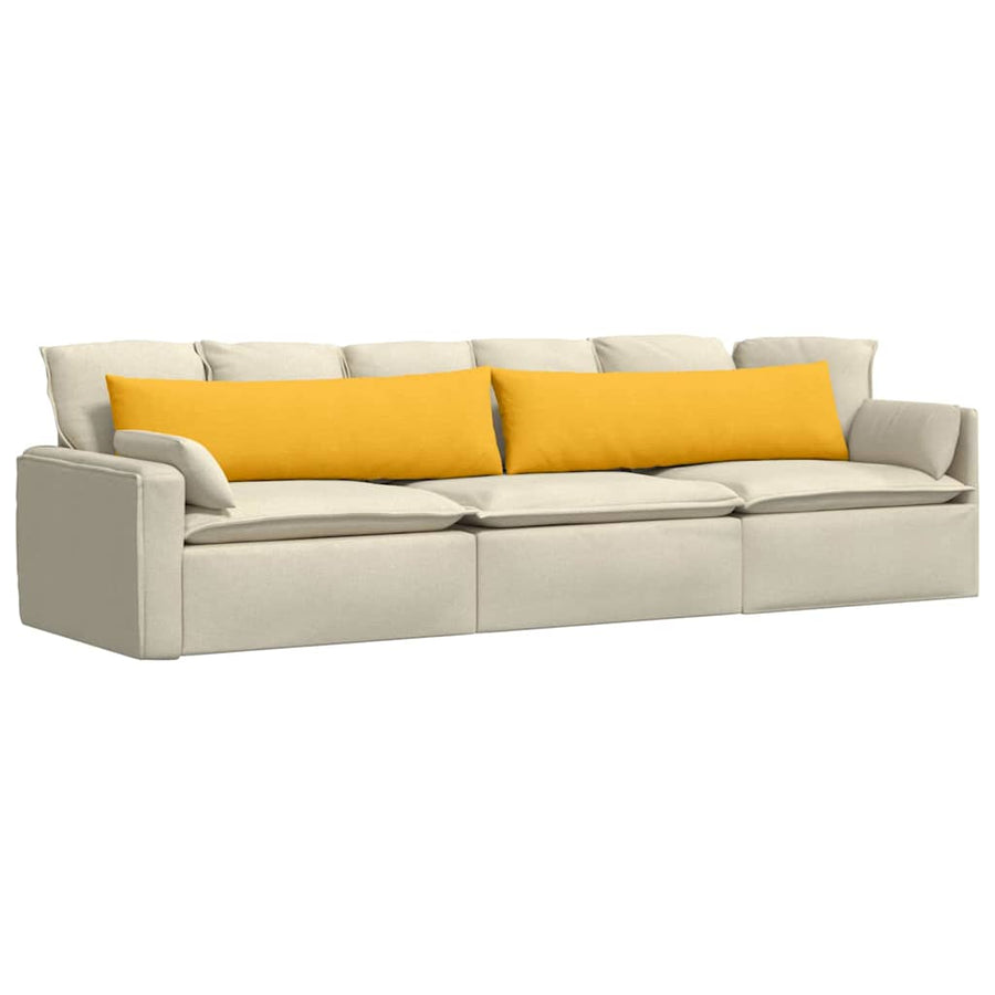 Sofa Kussens 2 pcs Lichtgeel 145 x 40 cm Katoen Stof