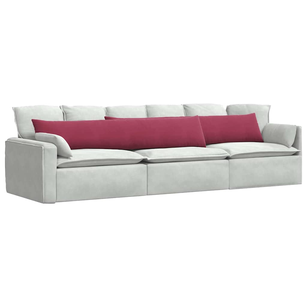 Sofa Kussens 2 pcs Wijnrood 200 x 40 cm Katoen Stof