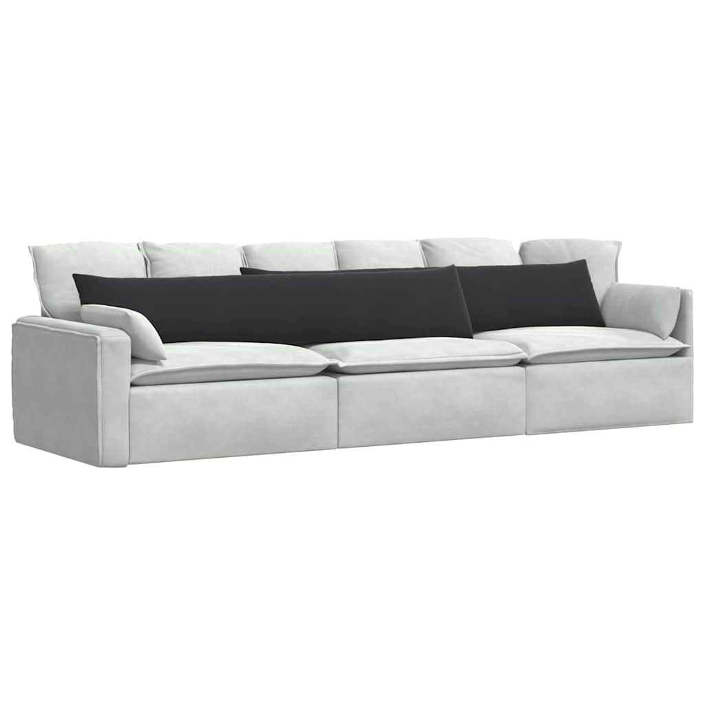 Sofa Kussens 2 pcs Zwart 200 x 40 cm Katoen Stof