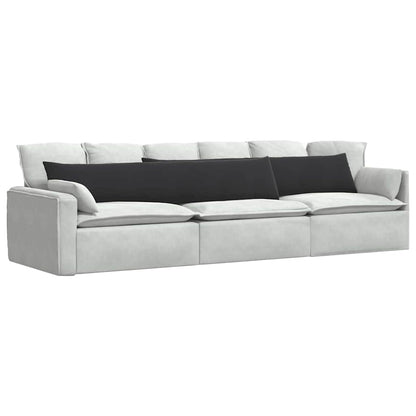 Sofa Kussens 2 pcs Zwart 200 x 40 cm Katoen Stof