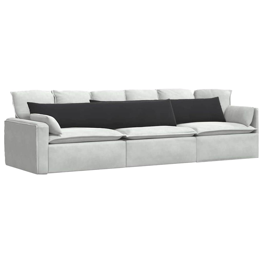 Sofa Kussens 2 pcs Zwart 200 x 40 cm Katoen Stof