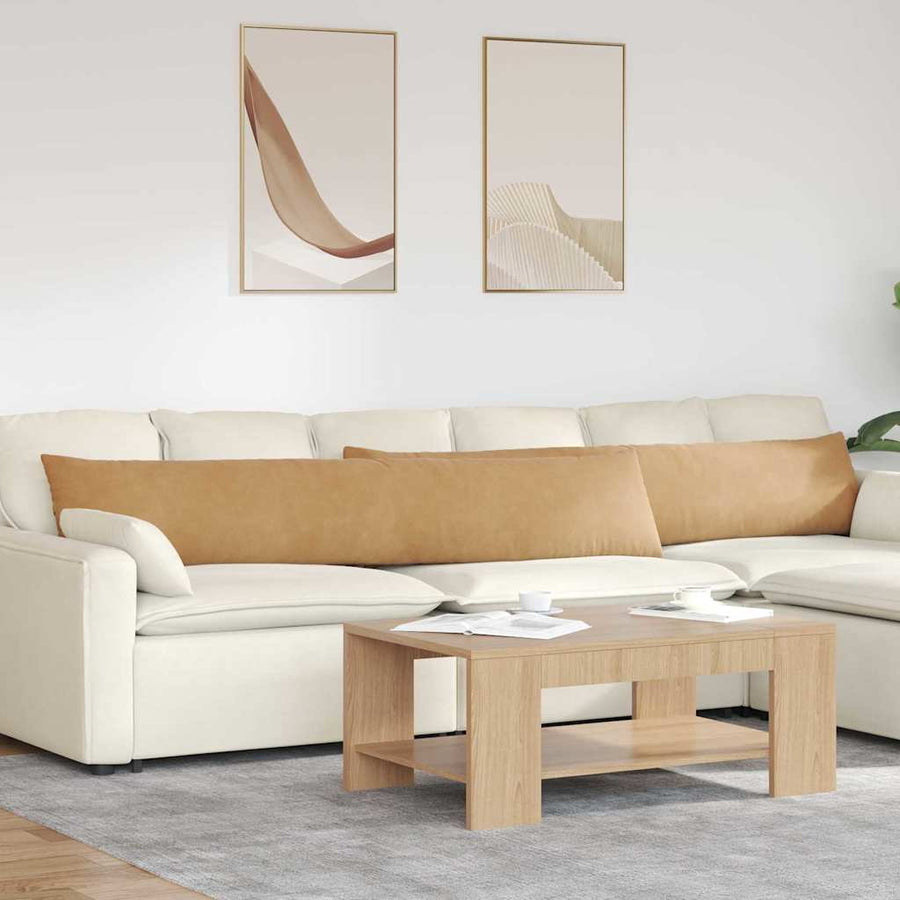 Sofa Kussens 2 pcs Bruin 200 x 40 cm Katoen Stof