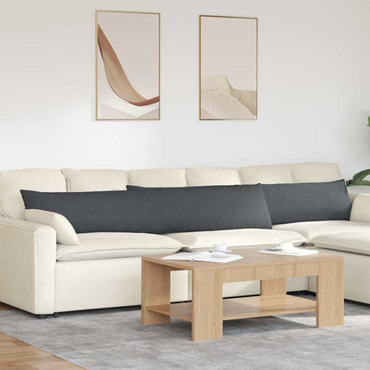 Sofa Kussens 2 pcs Donkergrijs 200 x 40 cm Katoen Stof