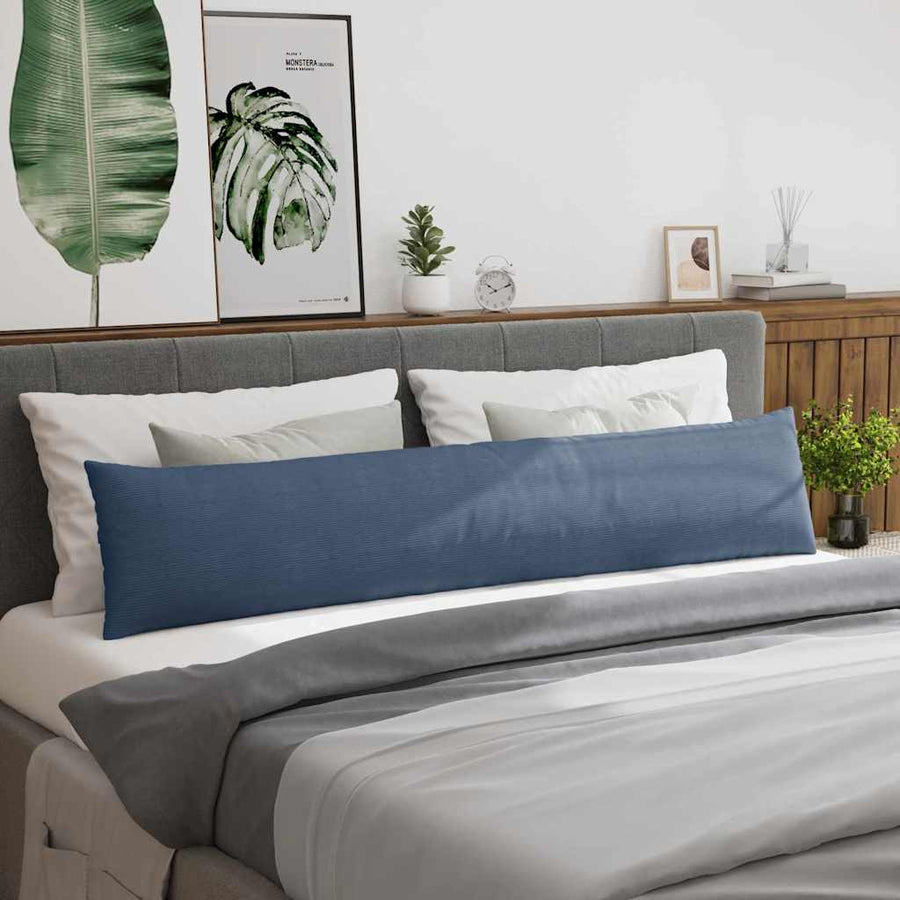 Sofa Kussens 2 pcs Blauw 200 x 40 cm Katoen Stof