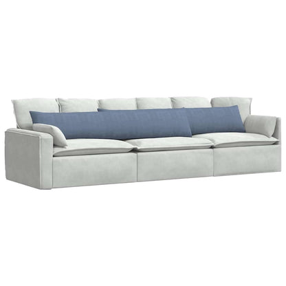Sofa Kussens 2 pcs Blauw 200 x 40 cm Katoen Stof