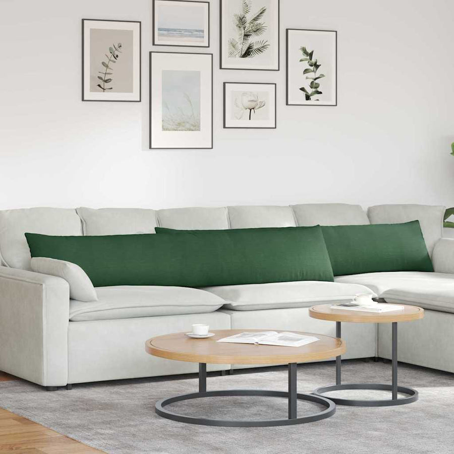 Sofa Kussens 2 pcs Donkergroen 200 x 40 cm Katoen Stof