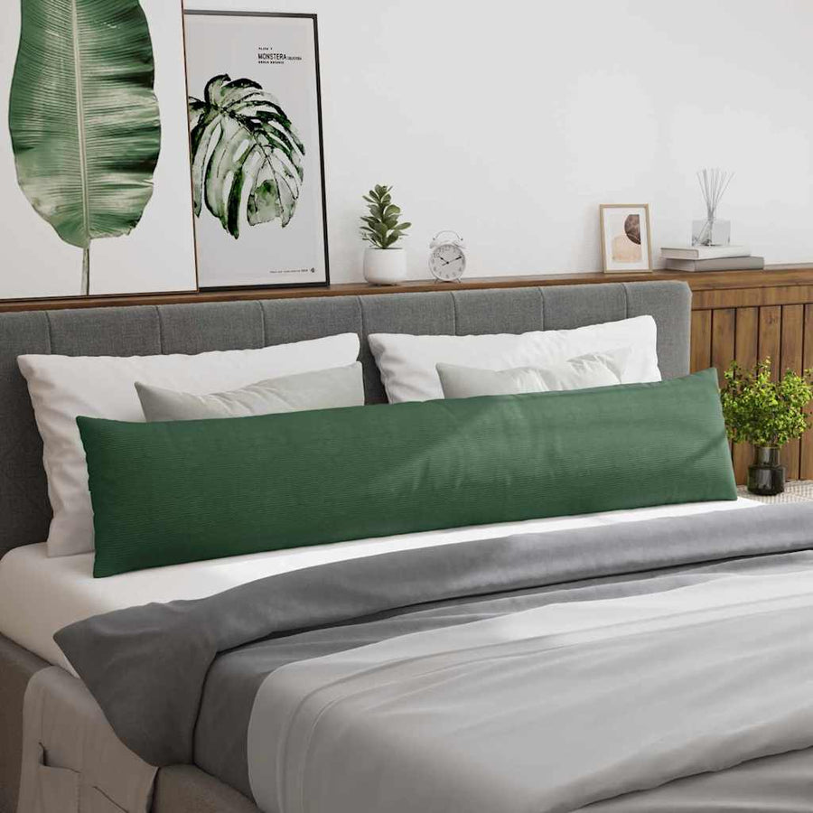 Sofa Kussens 2 pcs Donkergroen 200 x 40 cm Katoen Stof
