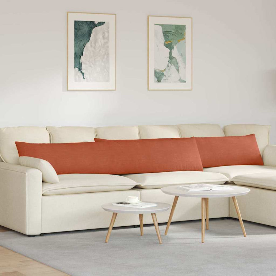 Sofa Kussens 2 pcs Rood-oranje 200 x 40 cm Katoen Stof