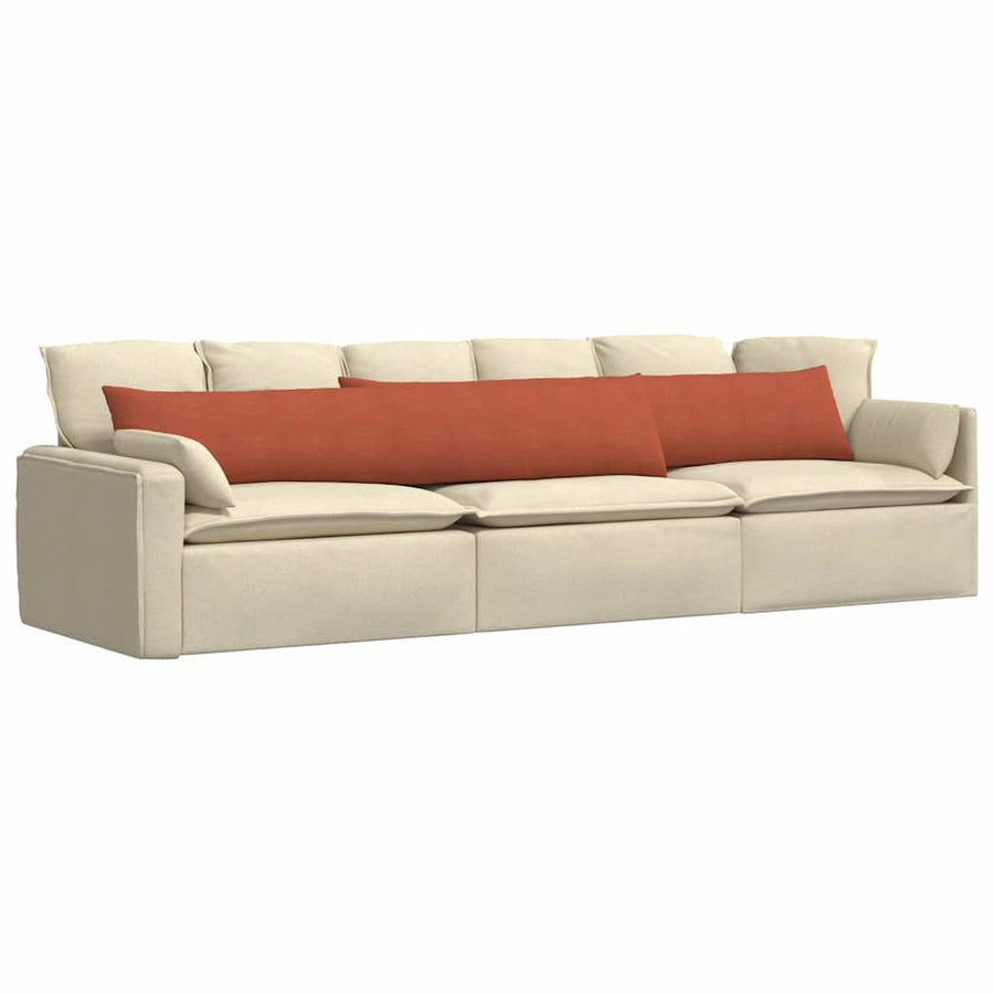 Sofa Kussens 2 pcs Rood-oranje 200 x 40 cm Katoen Stof