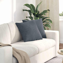 Sofa Kussens 2 pcs Donkergrijs 45 x 45 cm Katoen Stof