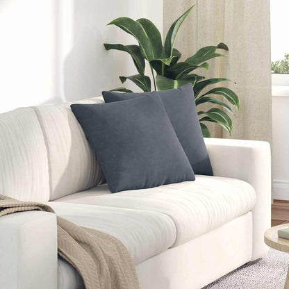 Sofa Kussens 2 pcs Donkergrijs 45 x 45 cm Katoen Stof