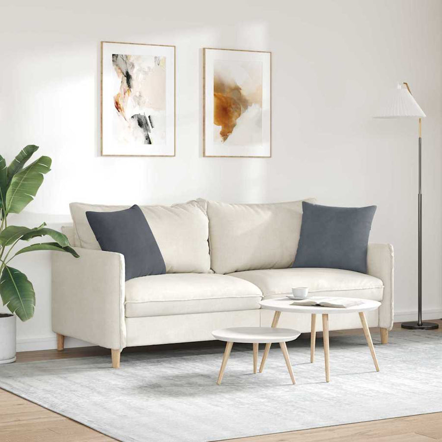 Sofa Kussens 2 pcs Donkergrijs 45 x 45 cm Katoen Stof