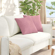 Sofakussens 2 stuks roze 45x45 cm cordstof