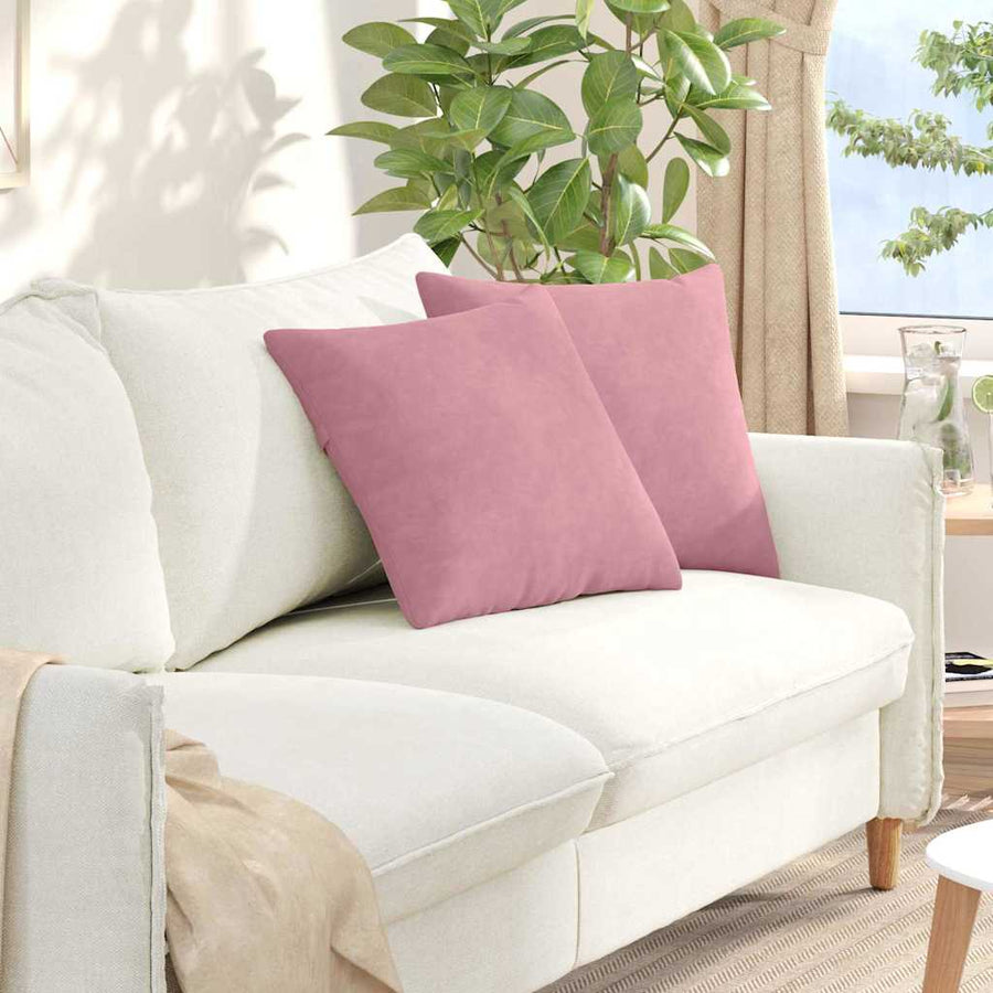 Sofa Kussens 2 pcs Roze 45 x 45 cm Katoen Stof