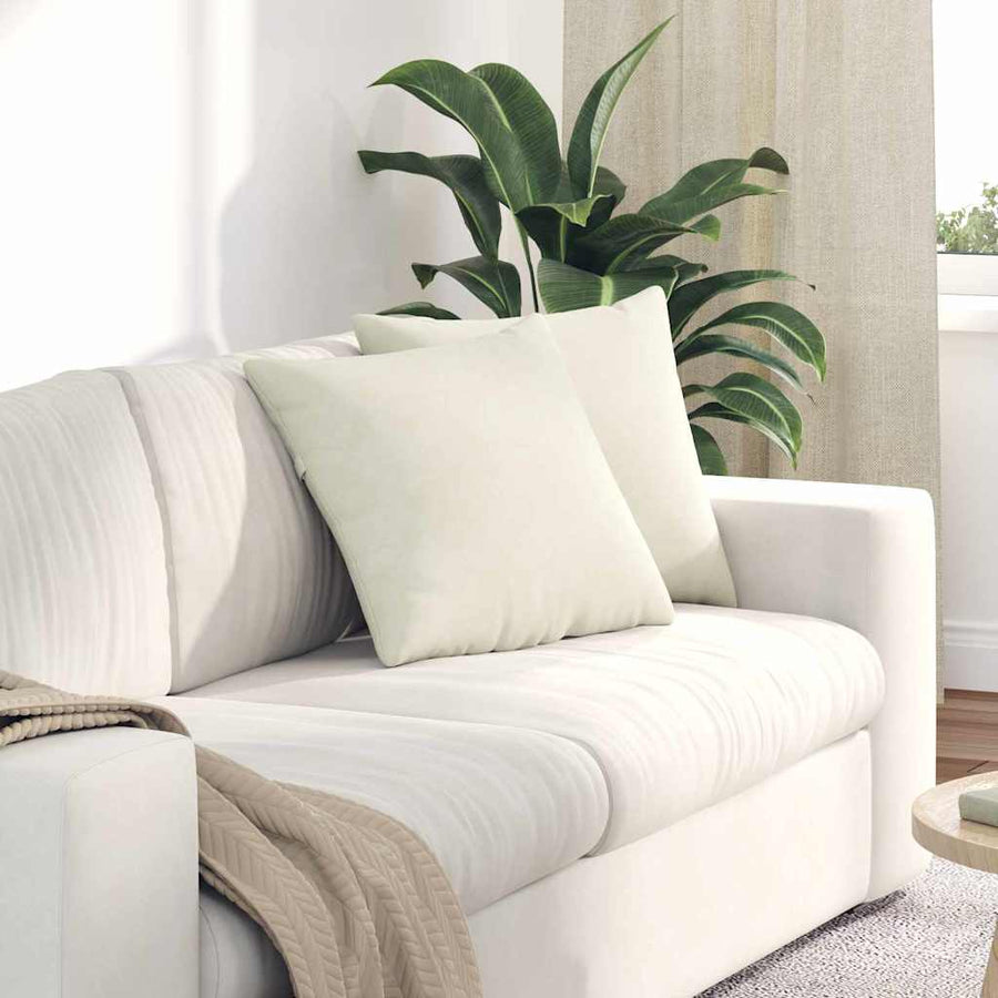 Sofa Kussens 2 pcs Crème 45 x 45 cm Katoen Stof