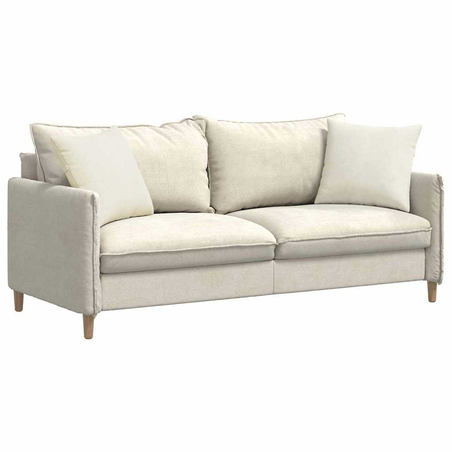 Sofa Kussens 2 pcs Crème 45 x 45 cm Katoen Stof