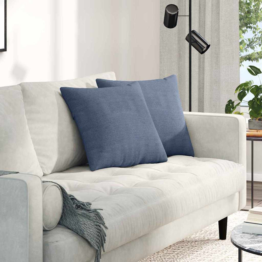 Sofa Kussens 2 pcs Blauw 45 x 45 cm Katoen Stof