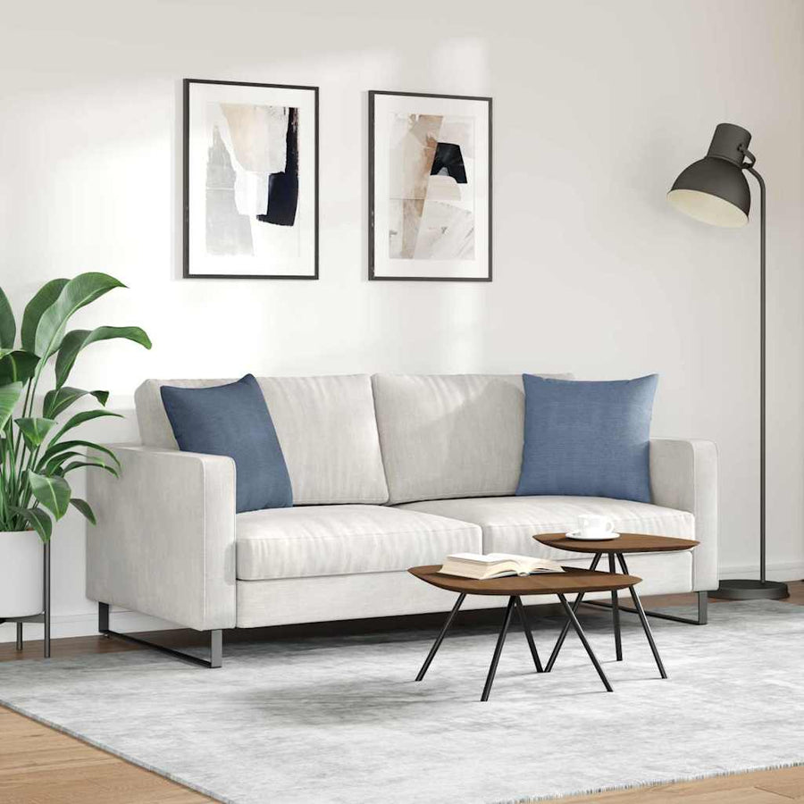 Sofa Kussens 2 pcs Blauw 45 x 45 cm Katoen Stof