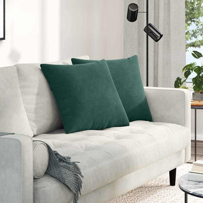 Sofa Kussens 2 pcs Donkergroen 50 x 50 cm Katoen Stof