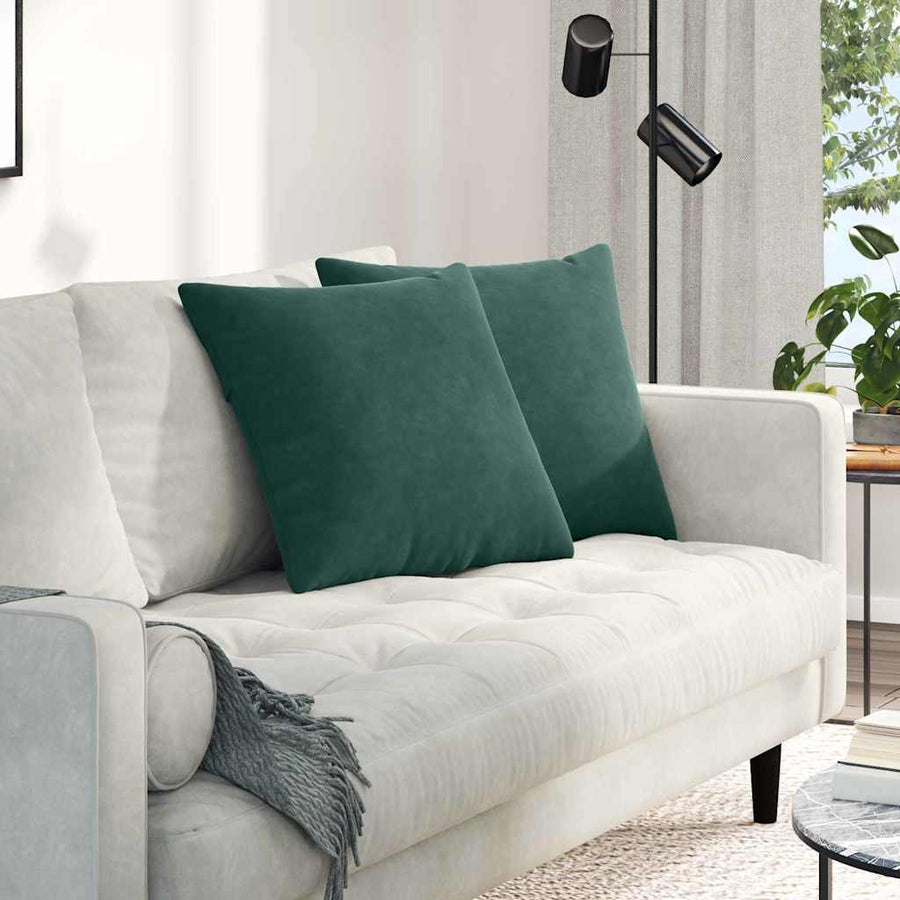 Sofa Kussens 2 pcs Donkergroen 50 x 50 cm Katoen Stof