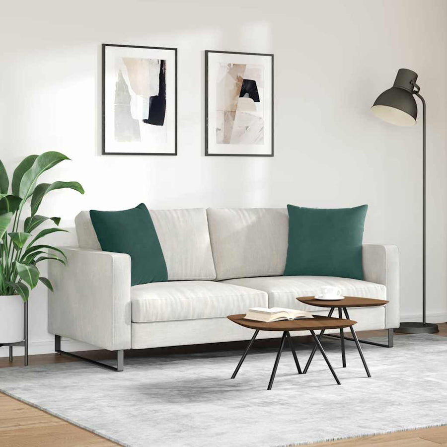 Sofa Kussens 2 pcs Donkergroen 50 x 50 cm Katoen Stof