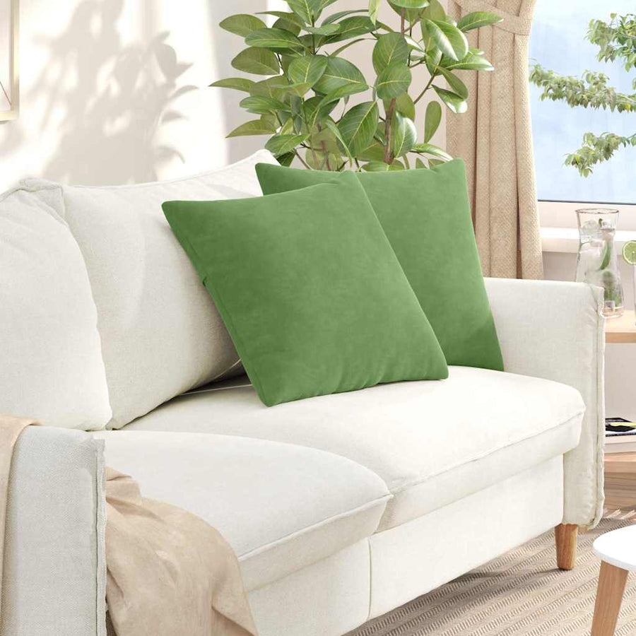 Sofa Kussens 2 pcs Lichtgroen 50 x 50 cm Katoen Stof