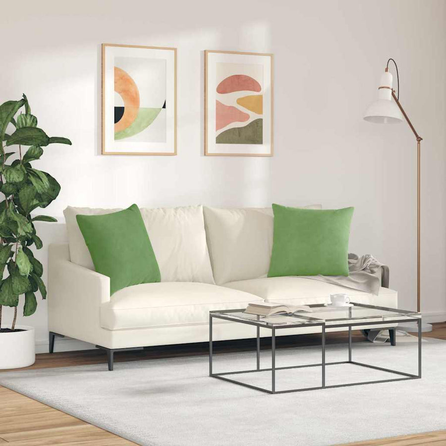 Sofa Kussens 2 pcs Lichtgroen 50 x 50 cm Katoen Stof