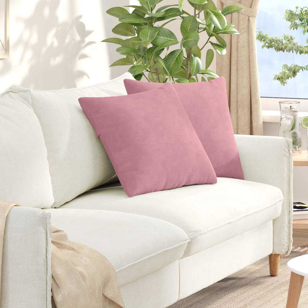 Sofa Kussens 2 pcs Roze 50 x 50 cm Katoen Stof
