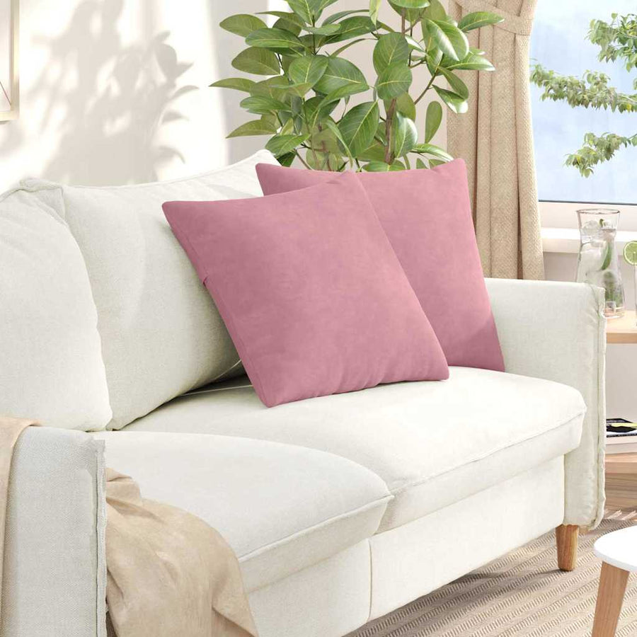 Sofa Kussens 2 pcs Roze 50 x 50 cm Katoen Stof