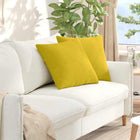 Sofa Cushions 2 pieces Yellow 50 x 50 cm Corduroy
