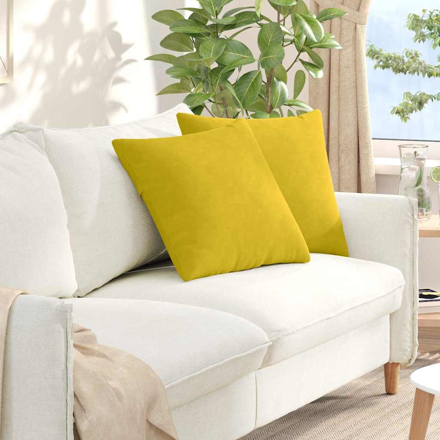 Sofa Kussens 2 pcs Geel 50 x 50 cm Katoen Stof